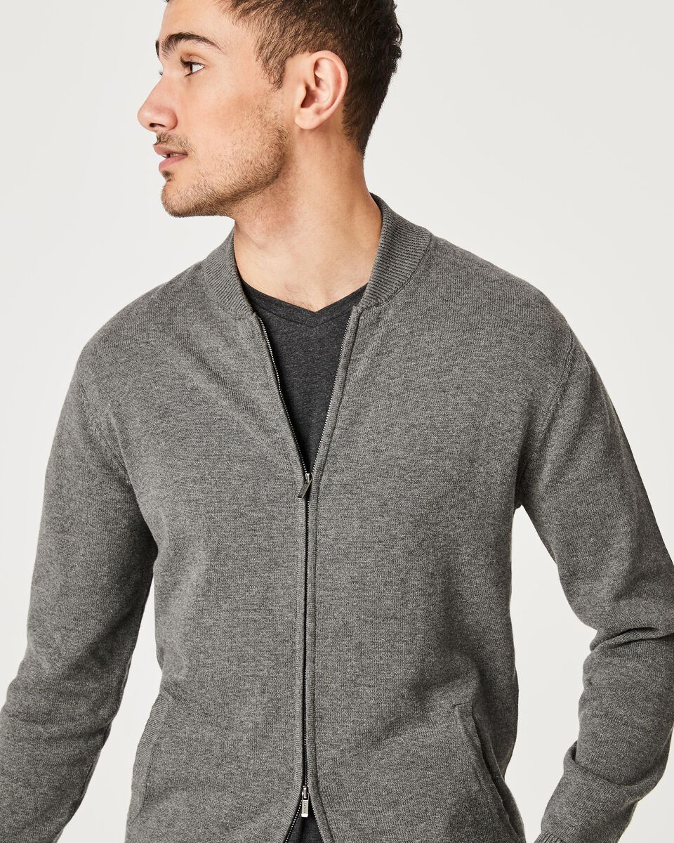 Nova Zip Cardigan, Mid Grey Marle, hi-res